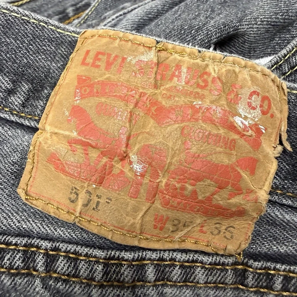 Levi's 501 Original Fit Jeans Mens Fits 34x34 Black Straight Button Fly Y2K
